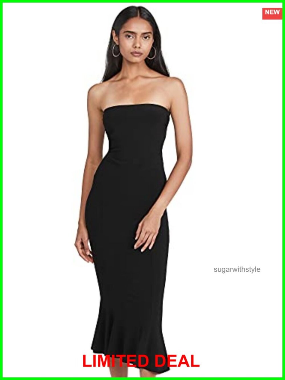 Norma Kamali Strapless Fishtail Dress Slinky Jersey Stretch Formal
